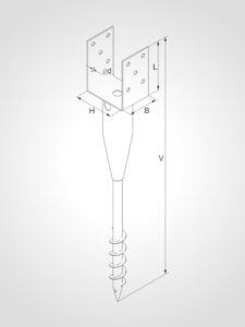 Zemní vruty typ U, nákres